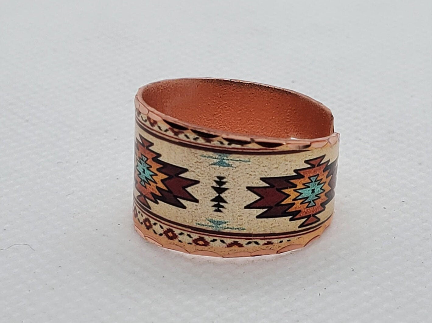 RI - SW Native Inspired Navajo Inspired Ring - Beautiful adjustable COPPER ring.