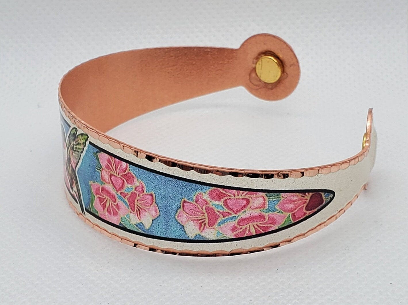 BR - Magnetic Hummingbird Bracelet - Beautiful adjustable COPPER cuff bracelet.