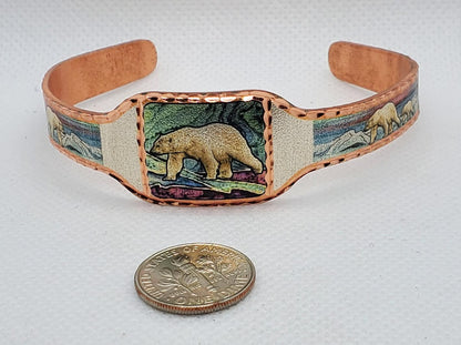 BR - Polar Bear - Beautiful adjustable COPPER cuff bracelet.