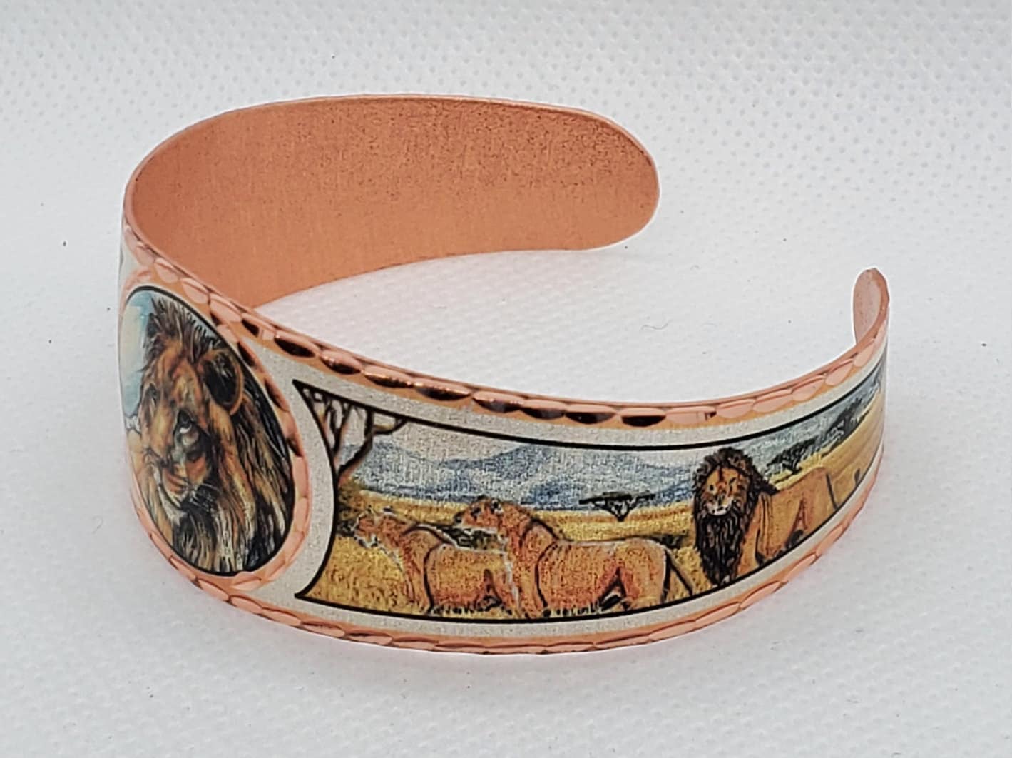 BR - Lion - Beautiful adjustable COPPER cuff bracelet.