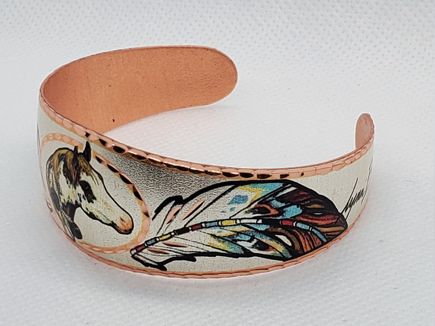 BR -Paint Horse Bracelet - Beautiful adjustable COPPER cuff bracelet.