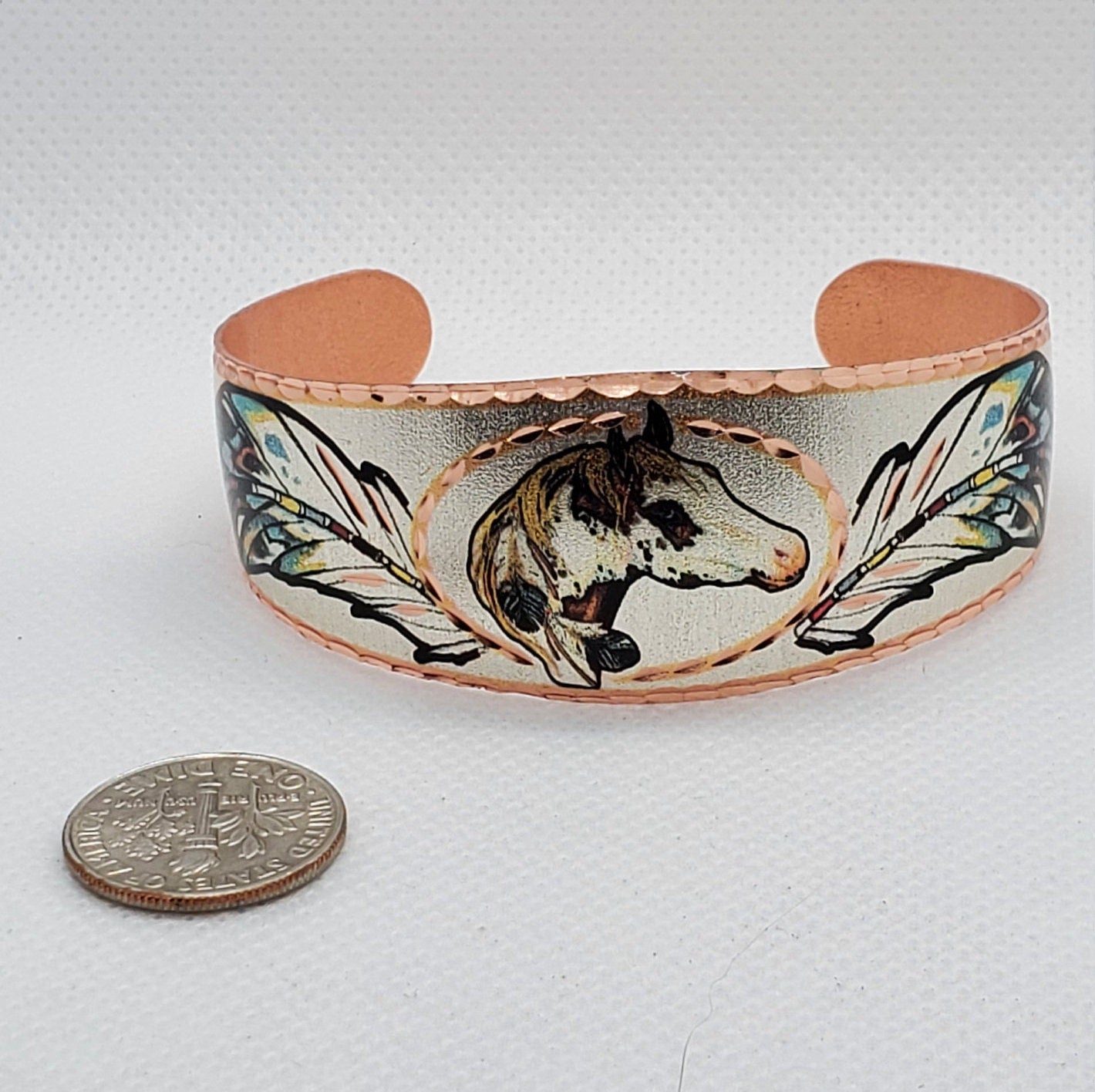 BR -Paint Horse Bracelet - Beautiful adjustable COPPER cuff bracelet.