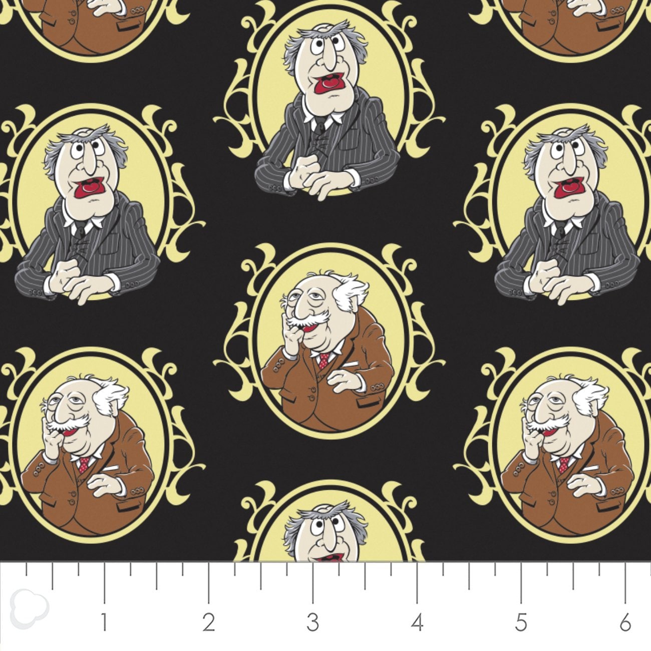 Muppets Waldorf and Statler Fabric by the half yard. 100% Cotton. WALDORF, STATLER MUPPETS