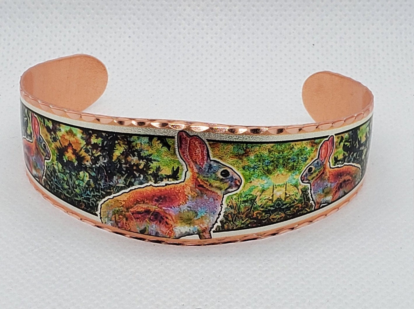 BR - Bunny Rabbit - Beautiful adjustable COPPER cuff bracelet.