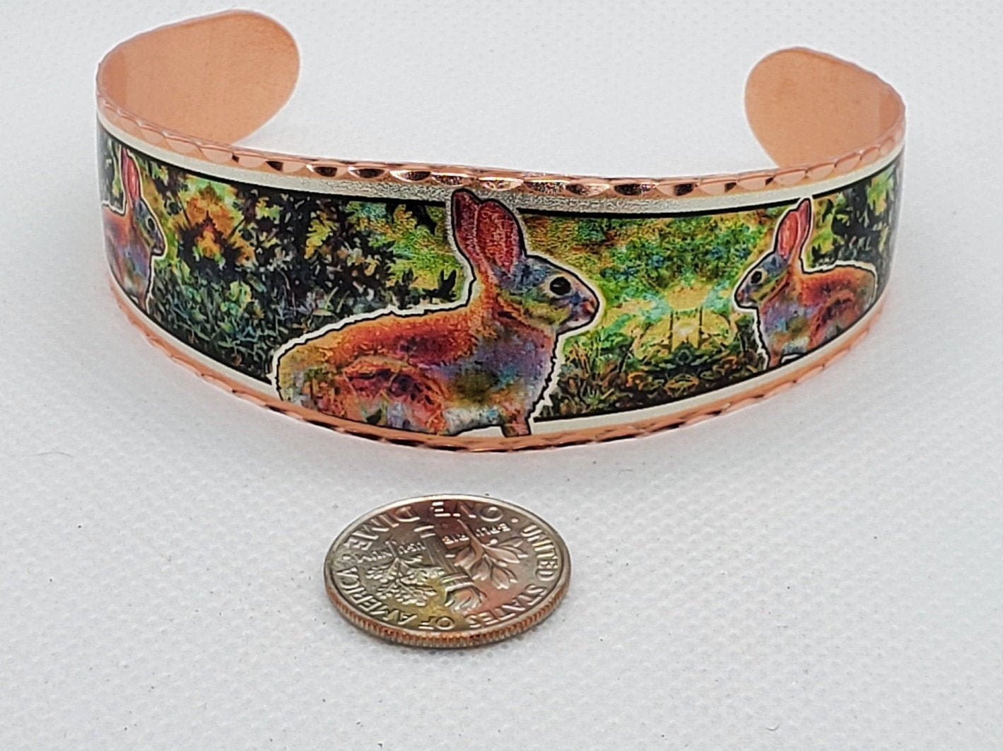 BR - Bunny Rabbit - Beautiful adjustable COPPER cuff bracelet.