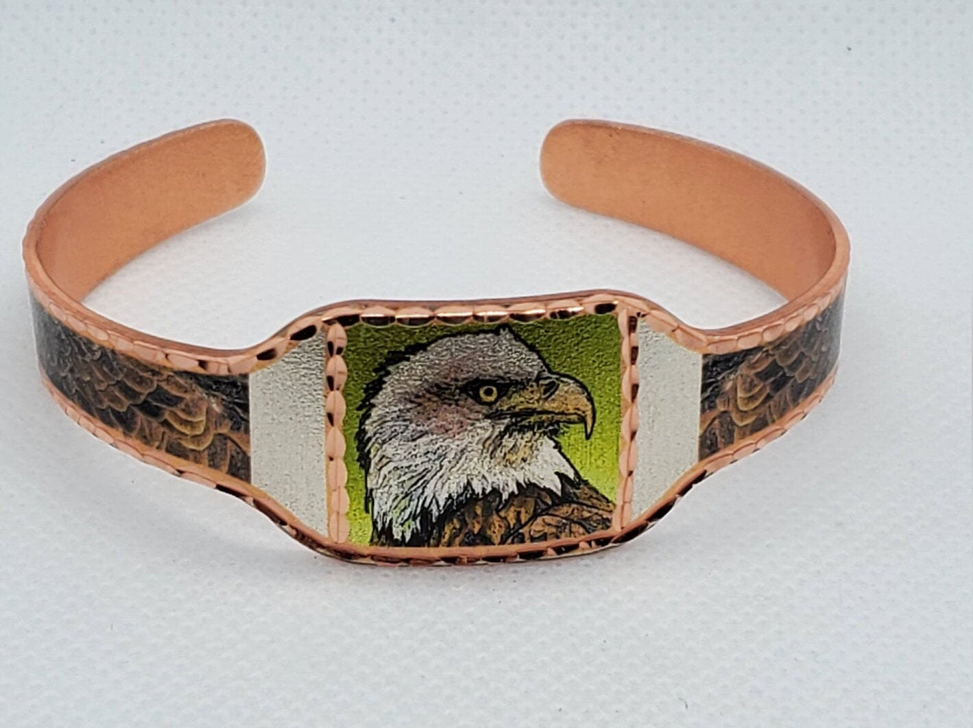 BR - Bald Eagle - Beautiful adjustable COPPER cuff bracelet.