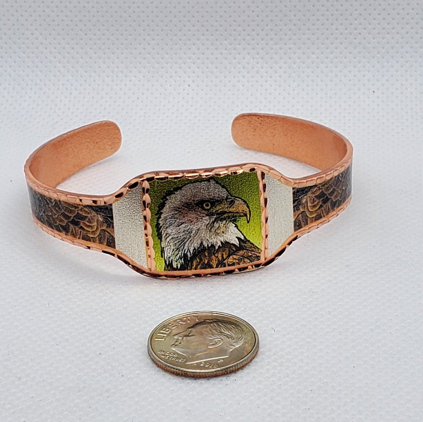 BR - Bald Eagle - Beautiful adjustable COPPER cuff bracelet.