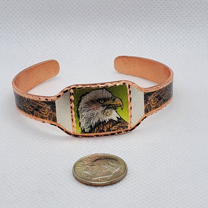 BR - Bald Eagle - Beautiful adjustable COPPER cuff bracelet.