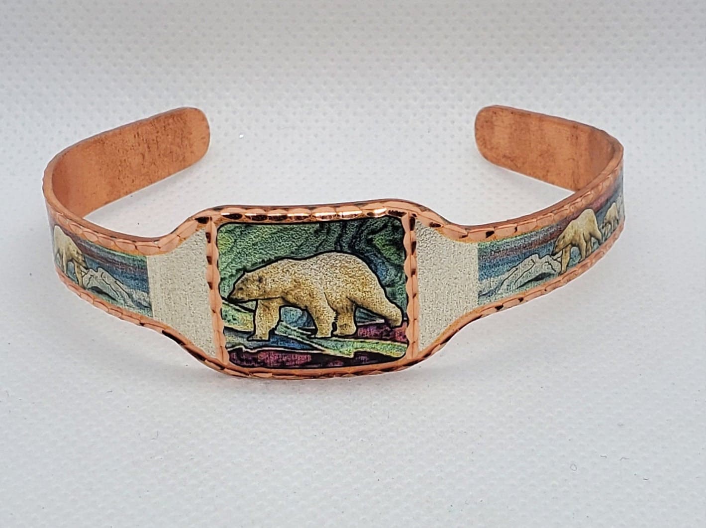 BR - Polar Bear - Beautiful adjustable COPPER cuff bracelet.