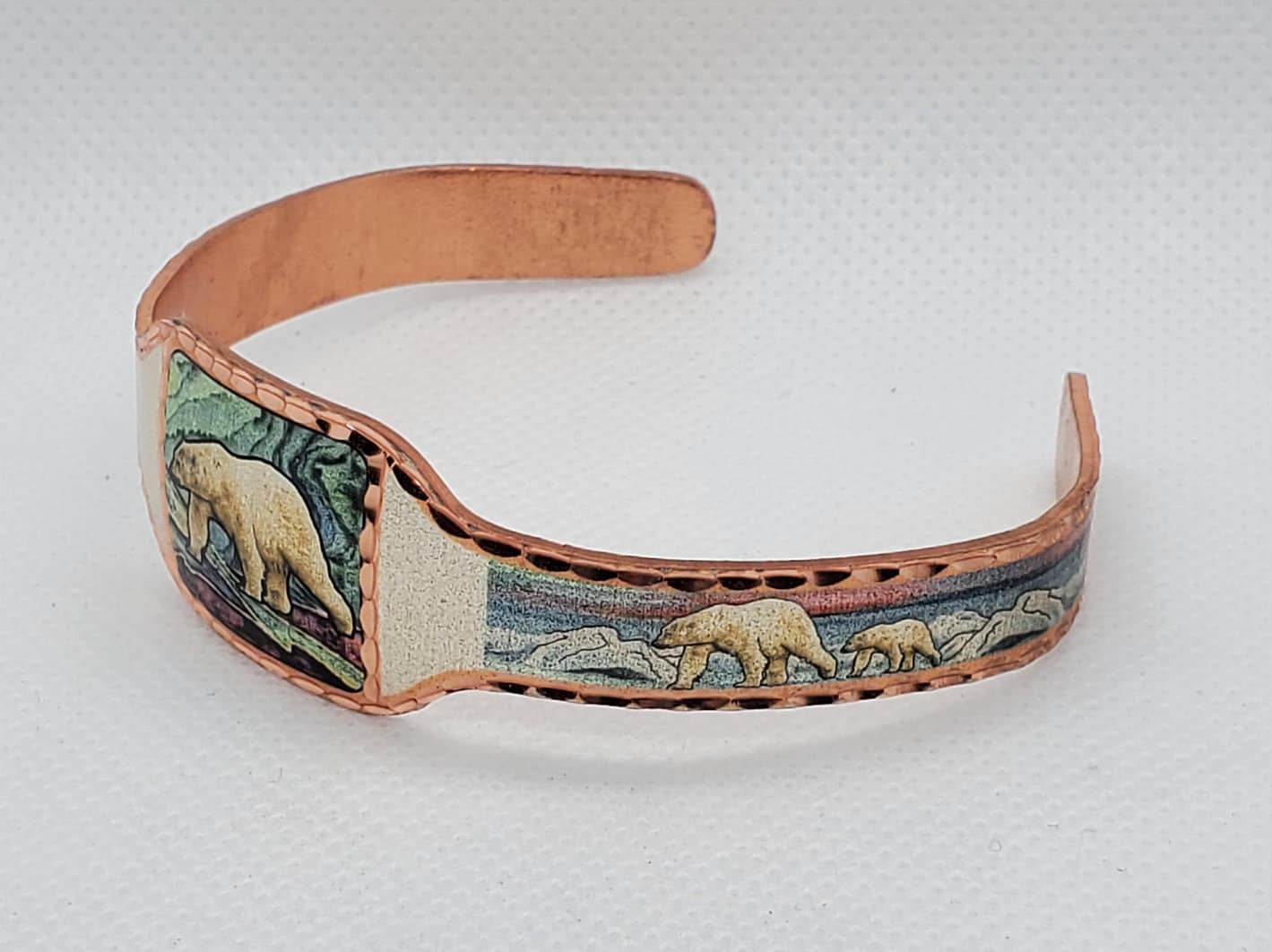 BR - Polar Bear - Beautiful adjustable COPPER cuff bracelet.