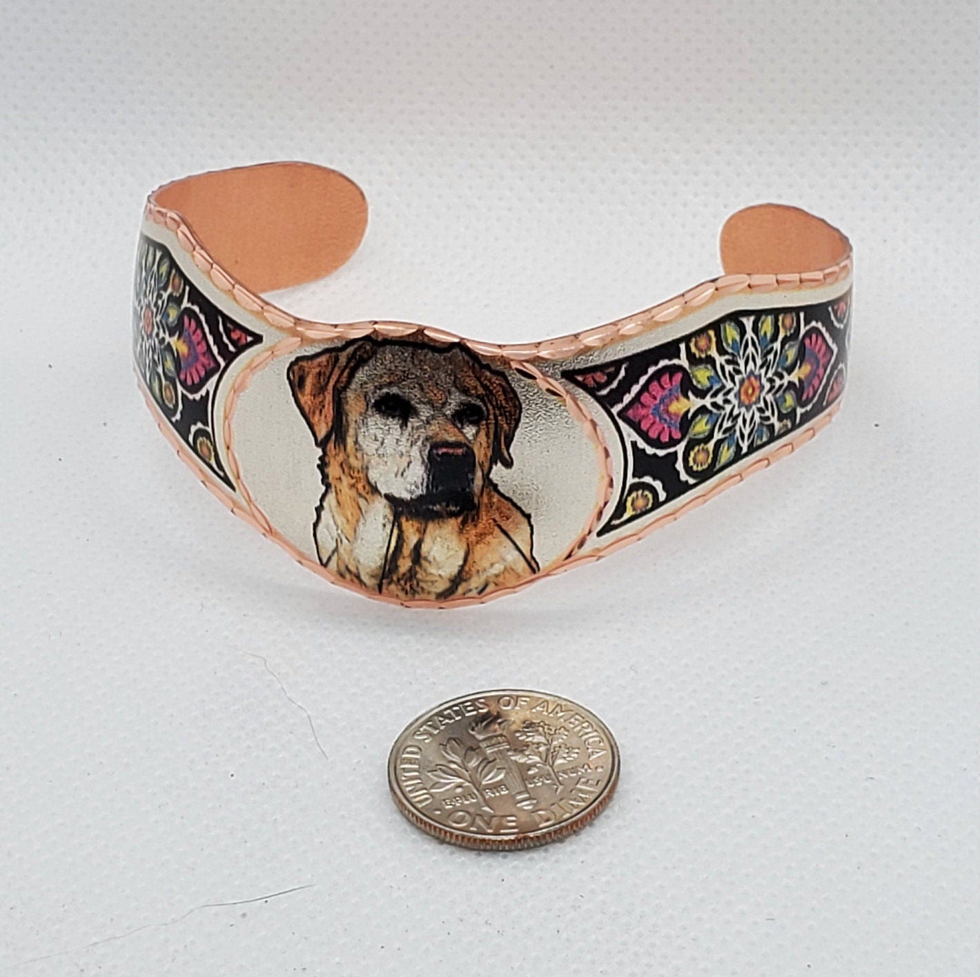 BR - Labrador Retriever Bracelet - Beautiful adjustable COPPER cuff bracelet.