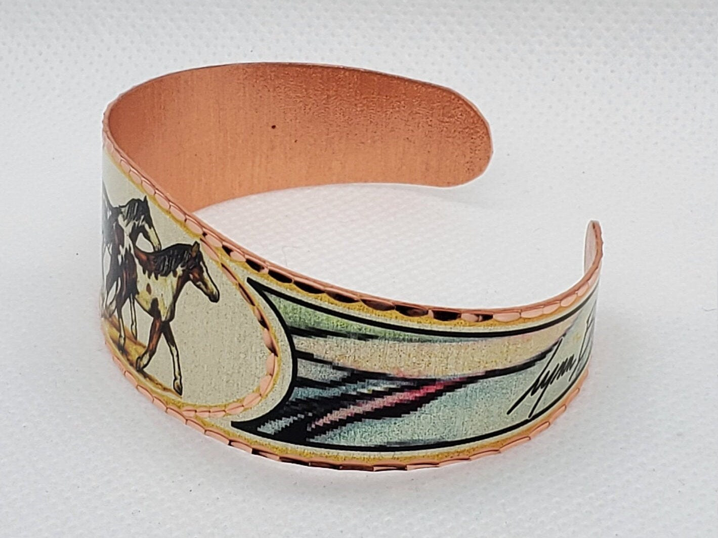 BR - Appaloosa Horses - Beautiful adjustable COPPER cuff bracelet.