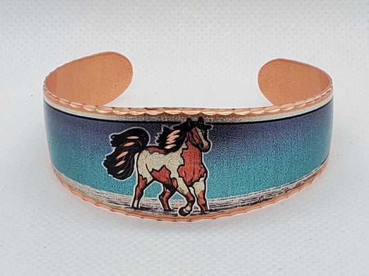 BR - Appaloosa Horse - Beautiful adjustable COPPER cuff bracelet.