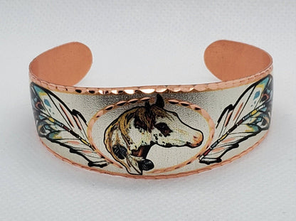 BR -Paint Horse Bracelet - Beautiful adjustable COPPER cuff bracelet.