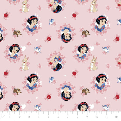 Forever Princess- Snow White in Wreaths Fabric by the half yard. 100% Cotton. SNOW WHITE PRINCESS