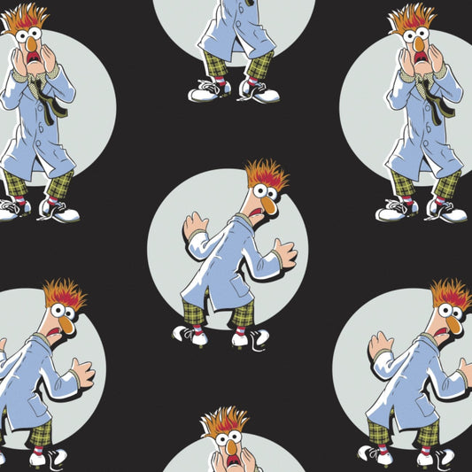 Beaker Fabric by the half yard. 100% Cotton. MUPPETS BEAKER