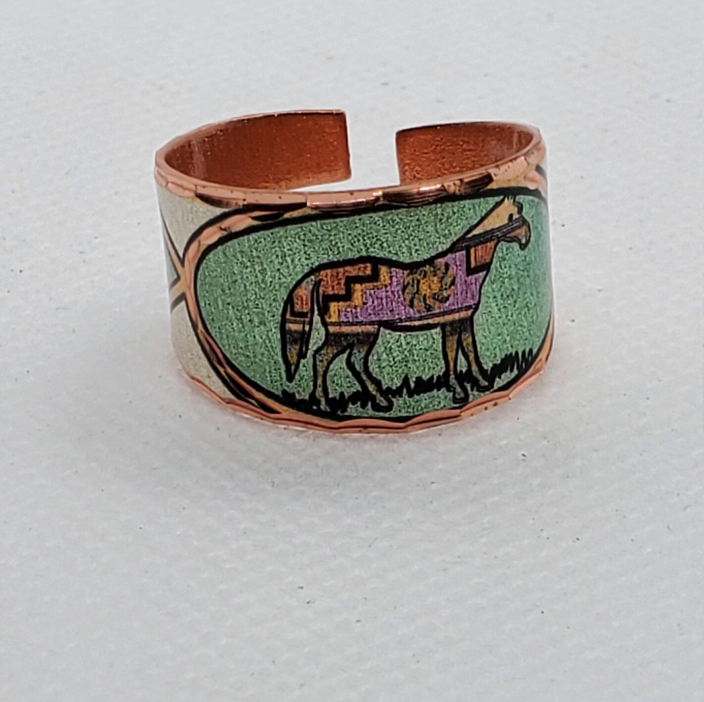 RI - Horse Ring - Beautiful adjustable COPPER ring.