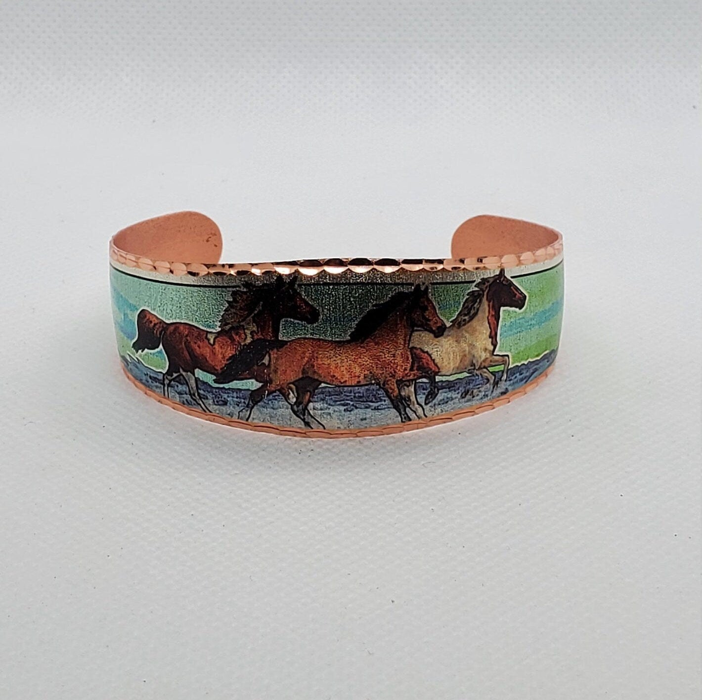 BR - Wild Horses - Beautiful adjustable COPPER cuff bracelet.