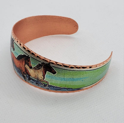 BR - Wild Horses - Beautiful adjustable COPPER cuff bracelet.