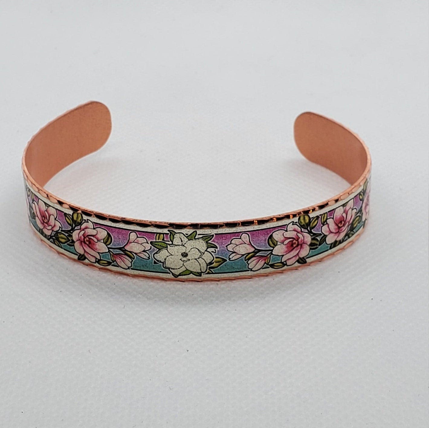 BR - Magnolia Artisan Bracelet- Beautiful adjustable COPPER cuff bracelet.