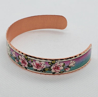 BR - Magnolia Artisan Bracelet- Beautiful adjustable COPPER cuff bracelet.