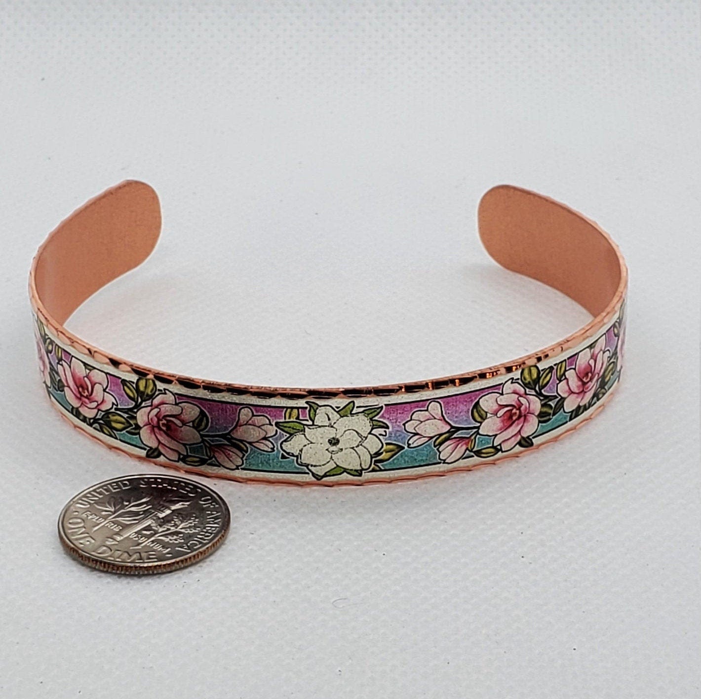 BR - Magnolia Artisan Bracelet- Beautiful adjustable COPPER cuff bracelet.