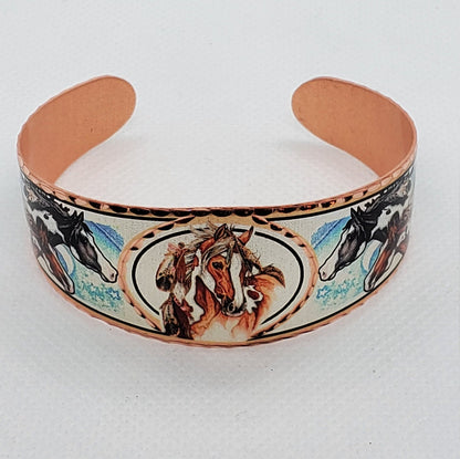 BR - Wild Horses - Beautiful adjustable COPPER cuff bracelet.