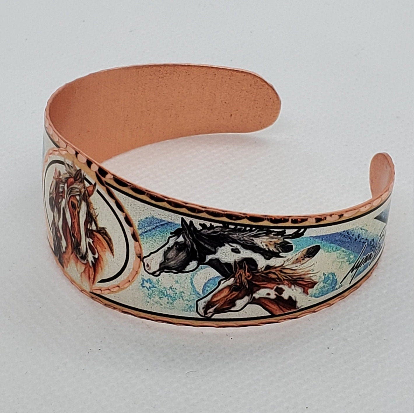 BR - Wild Horses - Beautiful adjustable COPPER cuff bracelet.