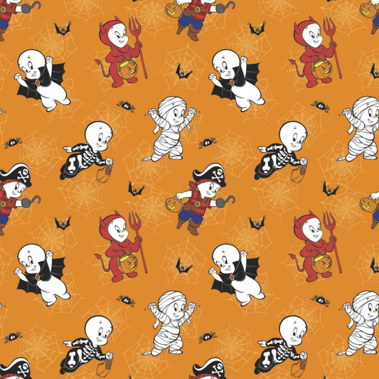 Casper Costume Fun Halloween Fabric by the half yard. 100% cotton. CASPER FRIENDLY GHOST