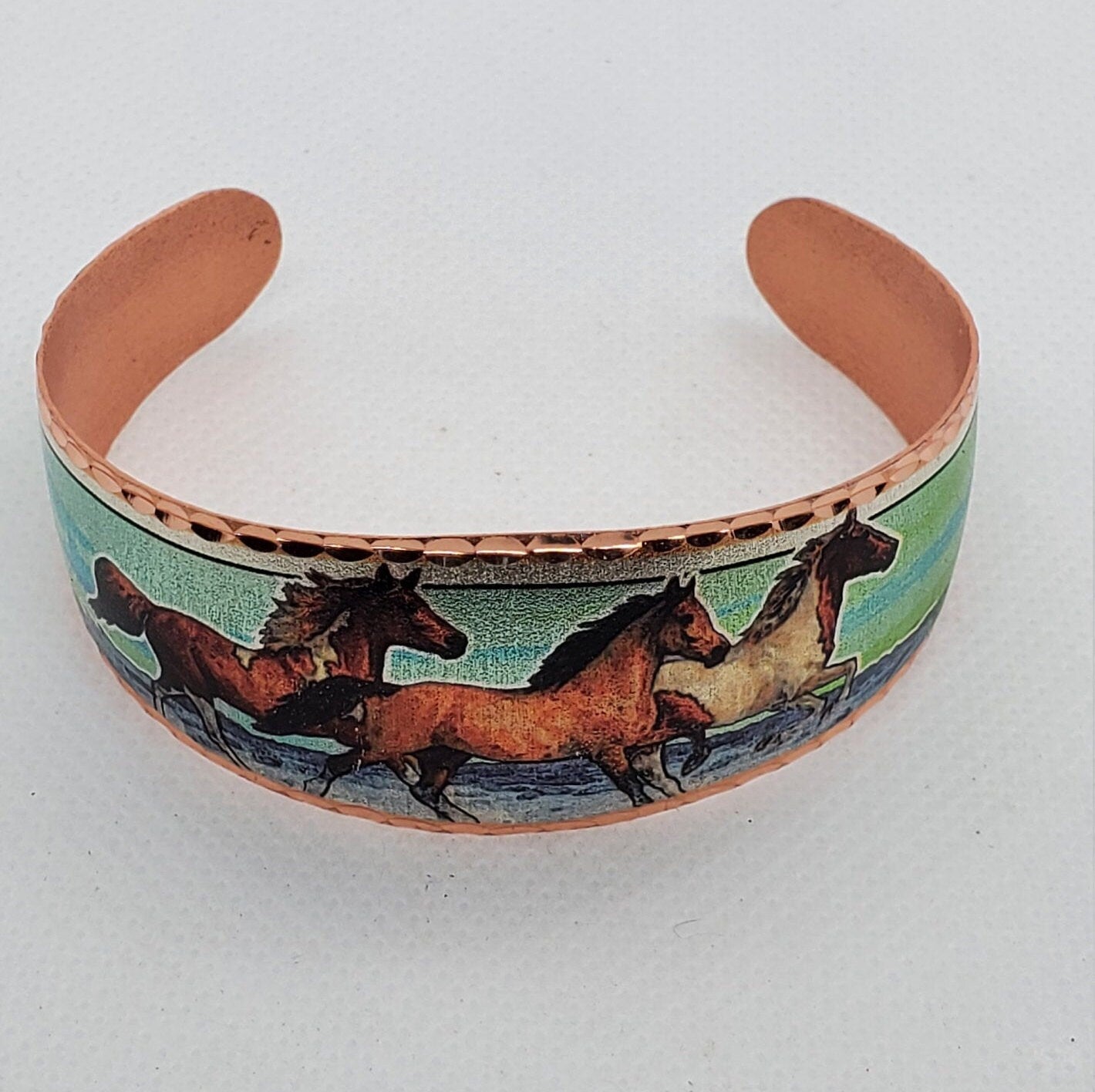 BR - Wild Horses - Beautiful adjustable COPPER cuff bracelet.