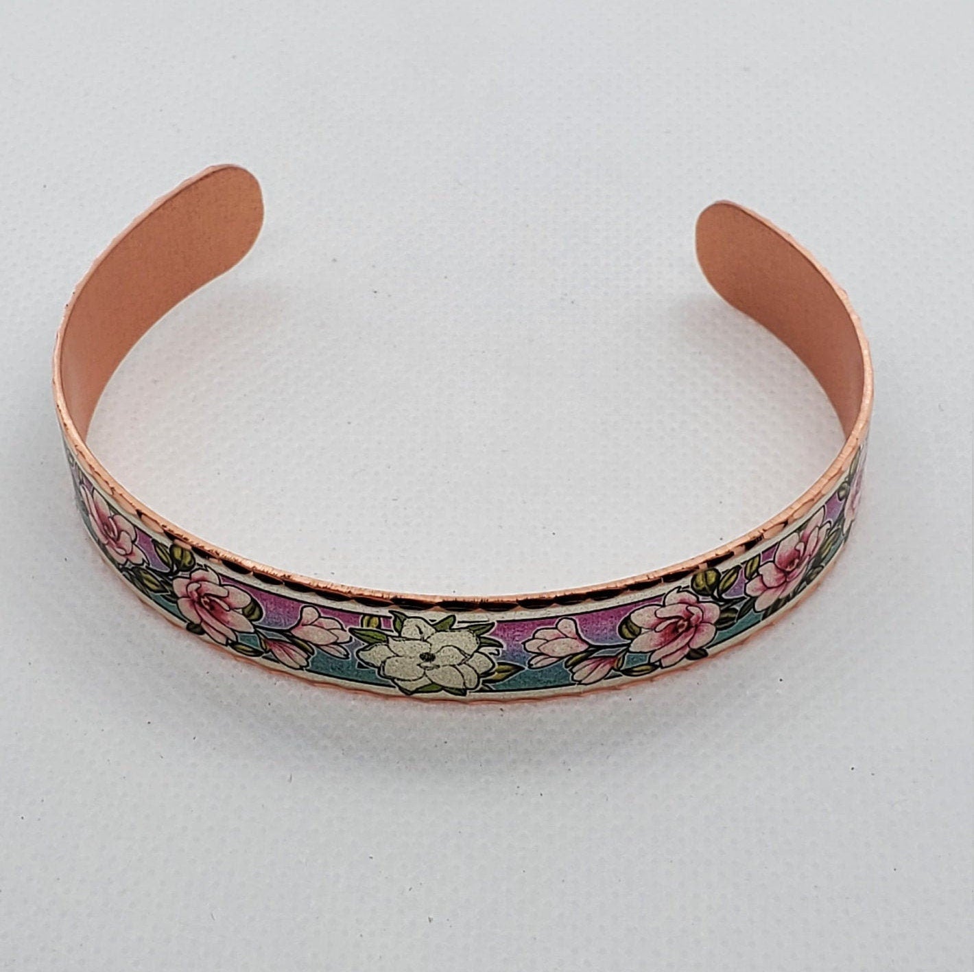 BR - Magnolia Artisan Bracelet- Beautiful adjustable COPPER cuff bracelet.