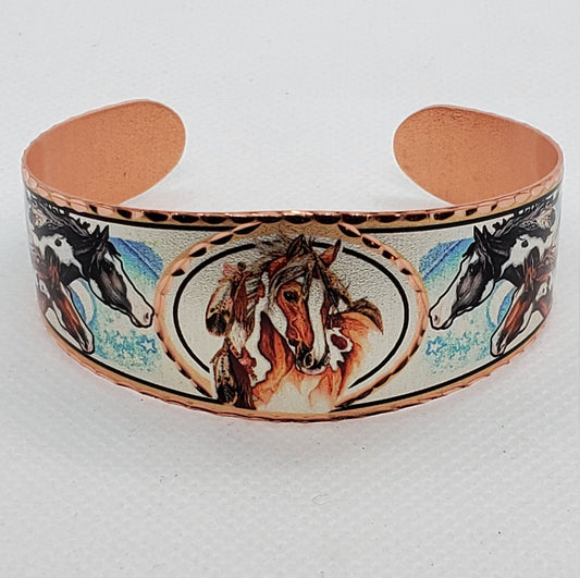 BR - Wild Horses - Beautiful adjustable COPPER cuff bracelet.