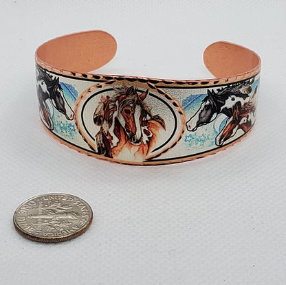 BR - Wild Horses - Beautiful adjustable COPPER cuff bracelet.