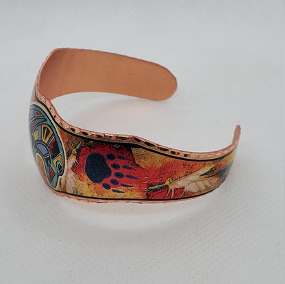 BR - Colorful Fetish Bear - Beautiful adjustable COPPER cuff bracelet.