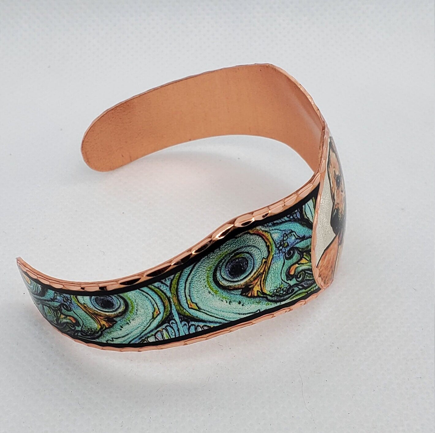 BR - Golden Lab Dog Bracelet - Beautiful adjustable COPPER cuff bracelet.