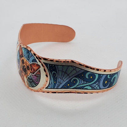 BR - Charming Chihuahua Dog Bracelet - Beautiful adjustable COPPER cuff bracelet.