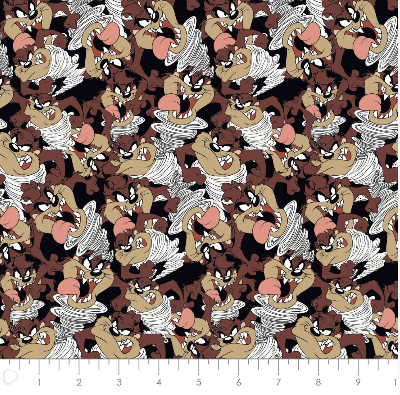 Tasmanian Devil Expression Fabric by the half yard. 100% Cotton. Looney Tunes