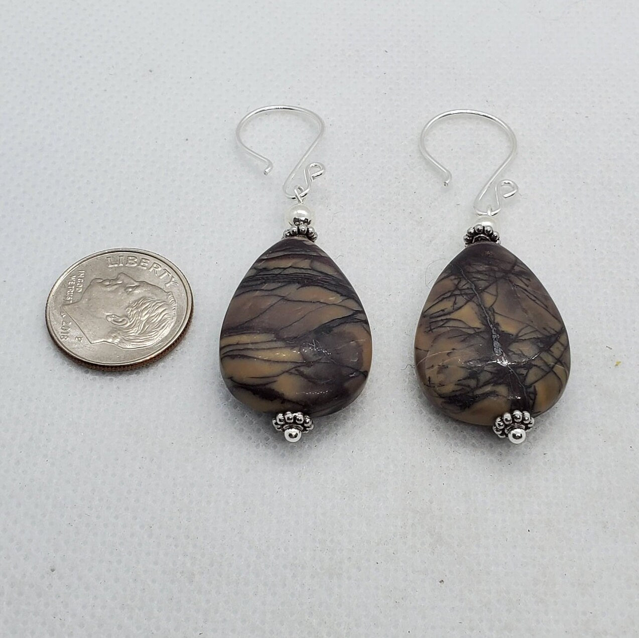 Purple Cherry Creek Jasper Earrings, Silver Filled Earring Wire