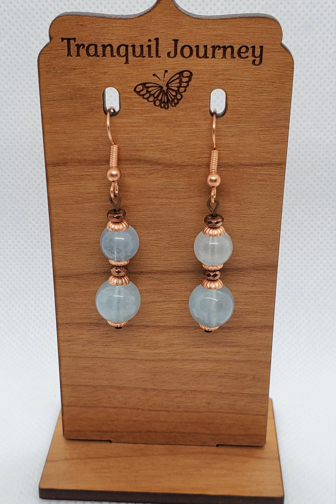 Aquamarine 6-10 mm Earrings, Copper Earring Wire