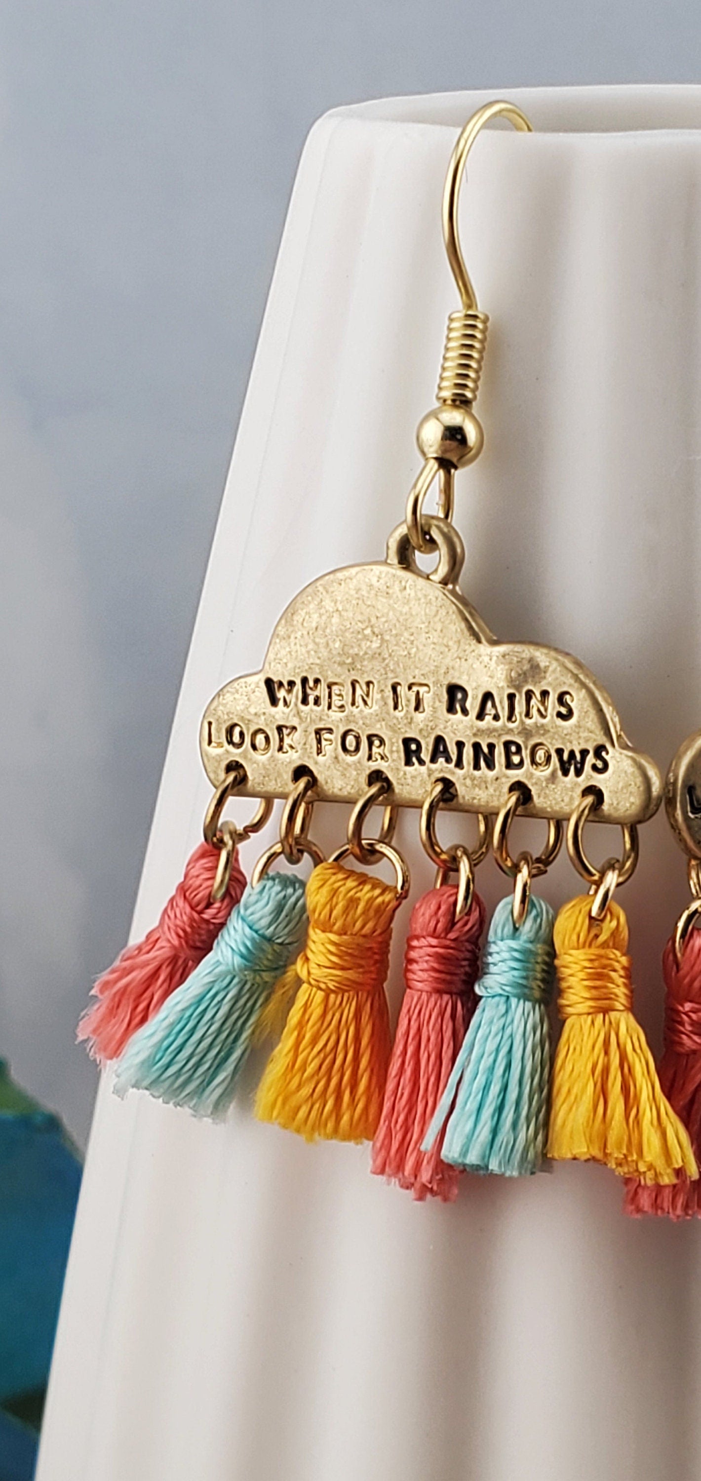 When It Rains Earrings, Gold Plated Earring Wire