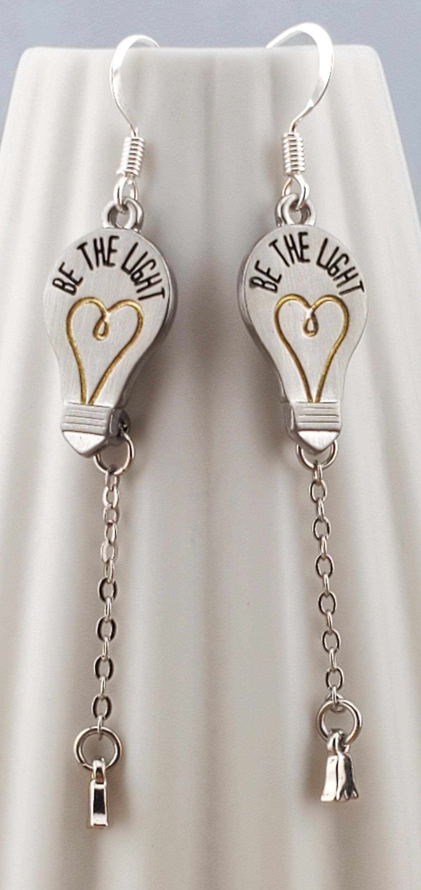 Be The Light Earrings, Silver Plated Earring Wire