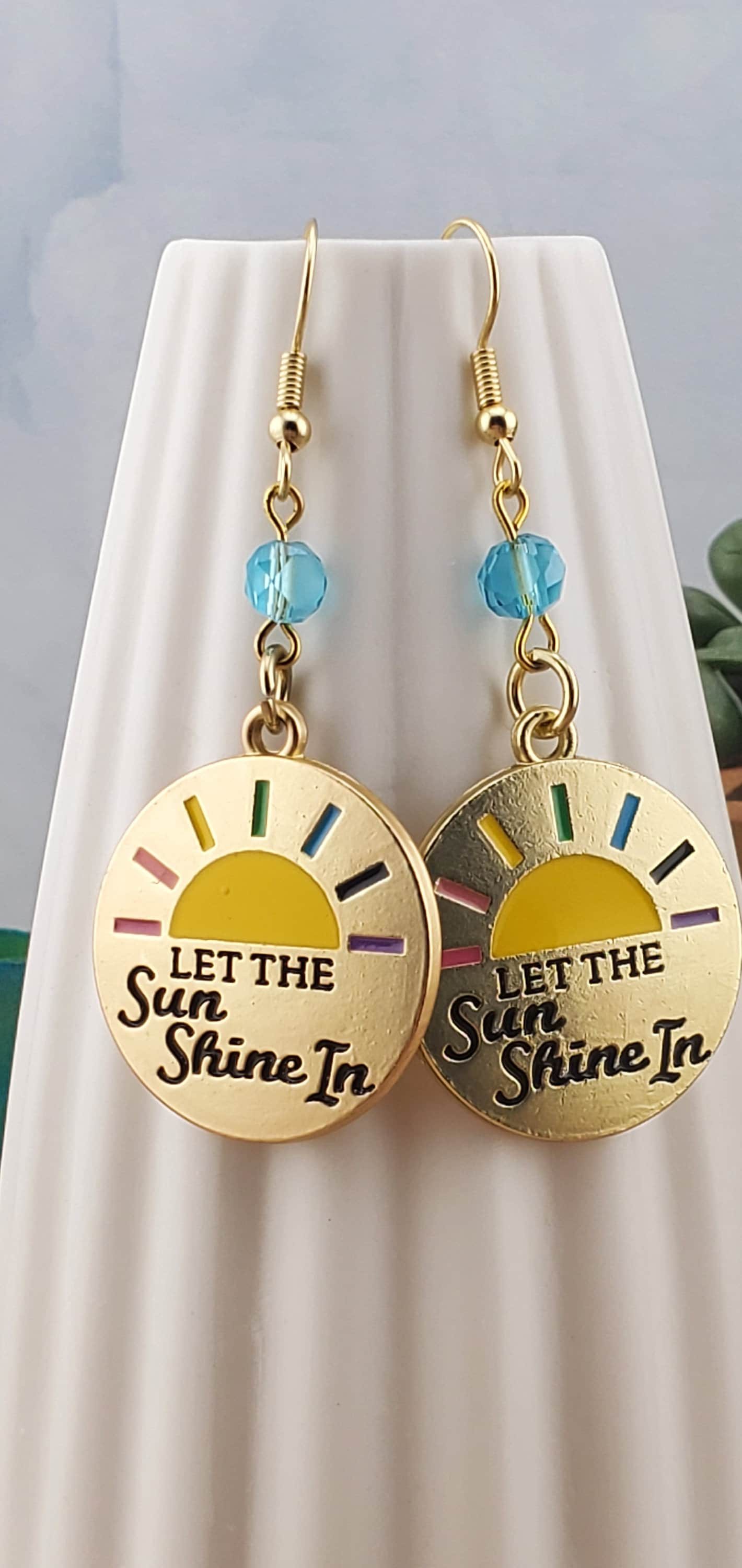 Sunshine Earrings, Gold Plated Earring Wire