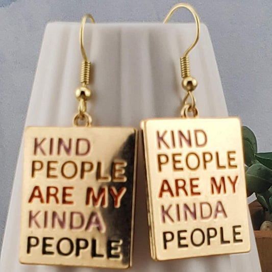 Kindness Earrings, Gold Plated Earring Wire