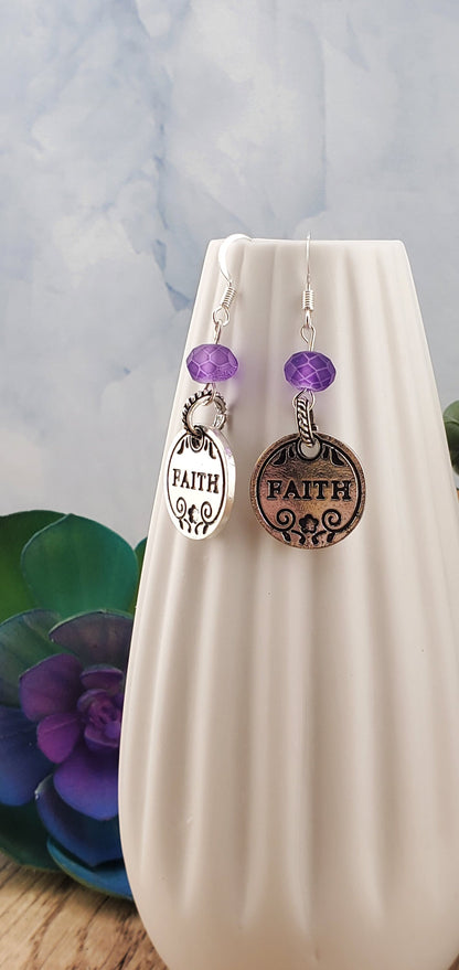 Faith Earrings, Silver Plated Earring Wire