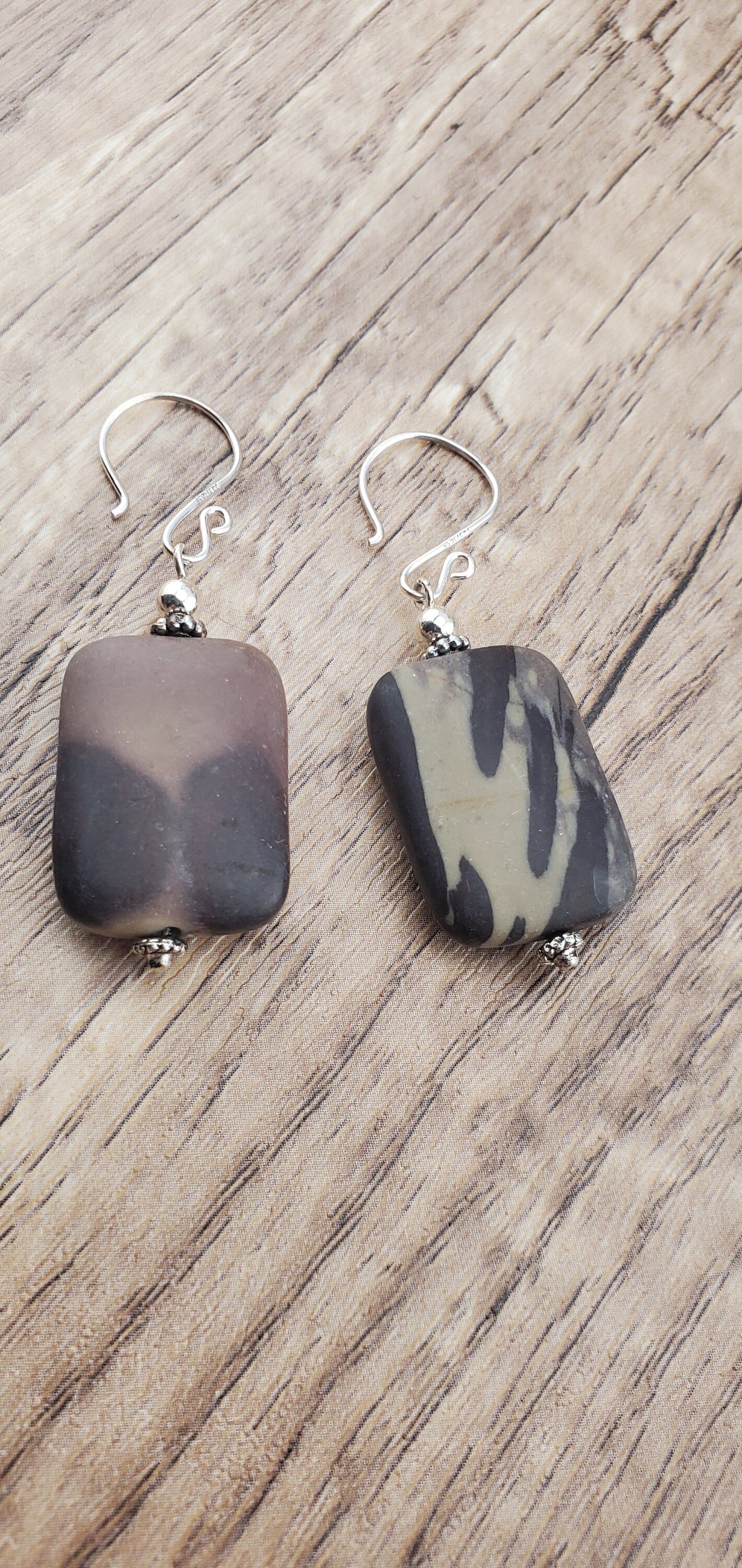 Purple Cherry Creek Jasper Earrings, Silver Filled Earring Wire