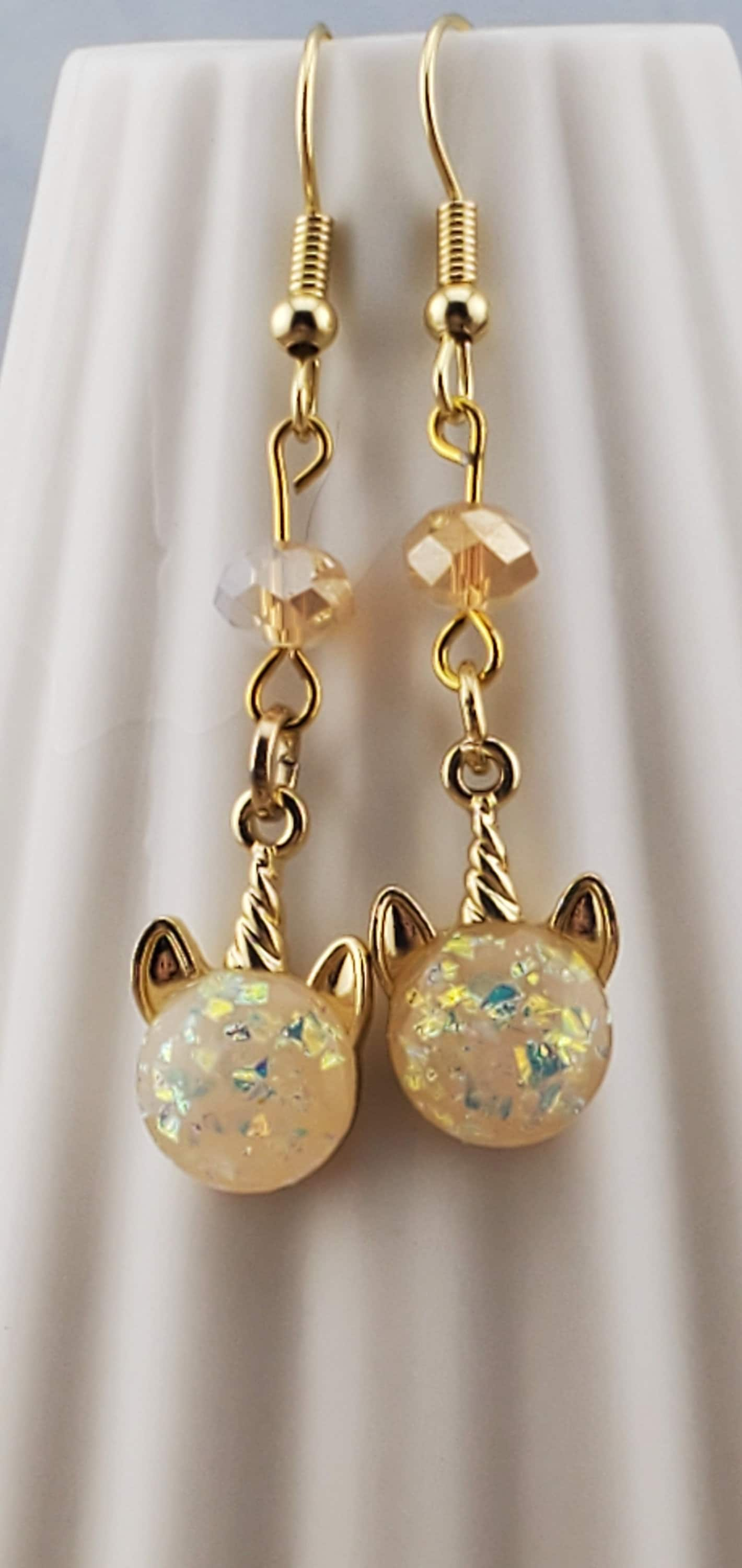 Unicorn Earrings, Gold Plated Earring Wire