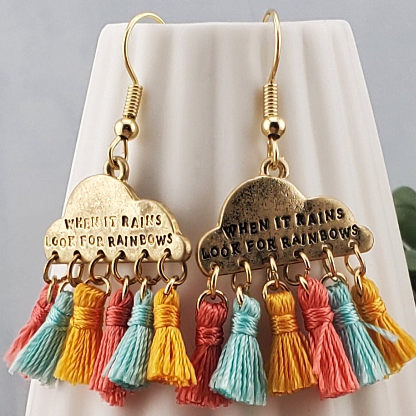 When It Rains Earrings, Gold Plated Earring Wire