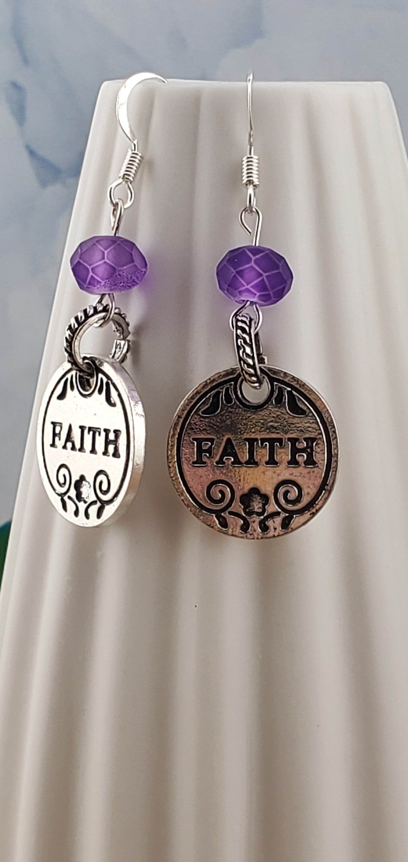 Faith Earrings, Silver Plated Earring Wire