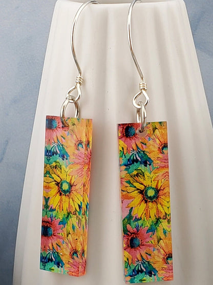 Fresh as a Daisy earrings - Laser cut Lightweight Acrylic earrings - Sterling Silver Hooks