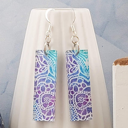 SP Abstract Art - Laser cut Lightweight Acrylic earrings -Silver Plated Hooks